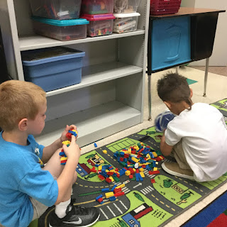 math center with legos teach magically