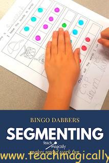 bingo dabbers for segmenting on Worksheet from Debora Marines Teach Magically