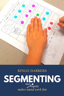 bingo dabbers for segmenting on Worksheet from Debora Marines Teach Magically