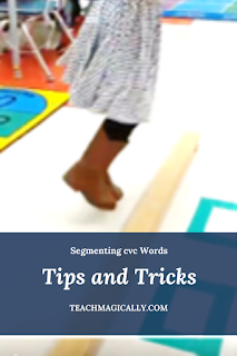 Kid Hopping into Squares to segmenting cvc words Teach Magically