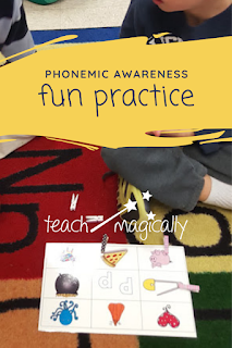 sounds and phonemic awareness card game playing with p